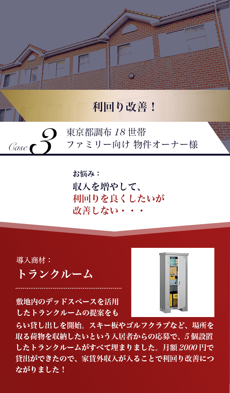 Case03 東京都調布18世帯 ファミリー向け 物件オーナー様